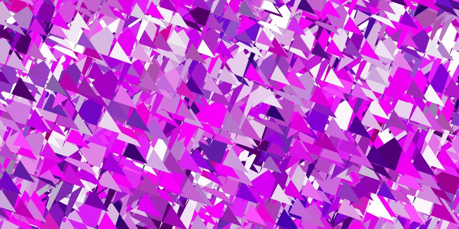 pano de fundo vector roxo, rosa claro com triângulos, linhas.