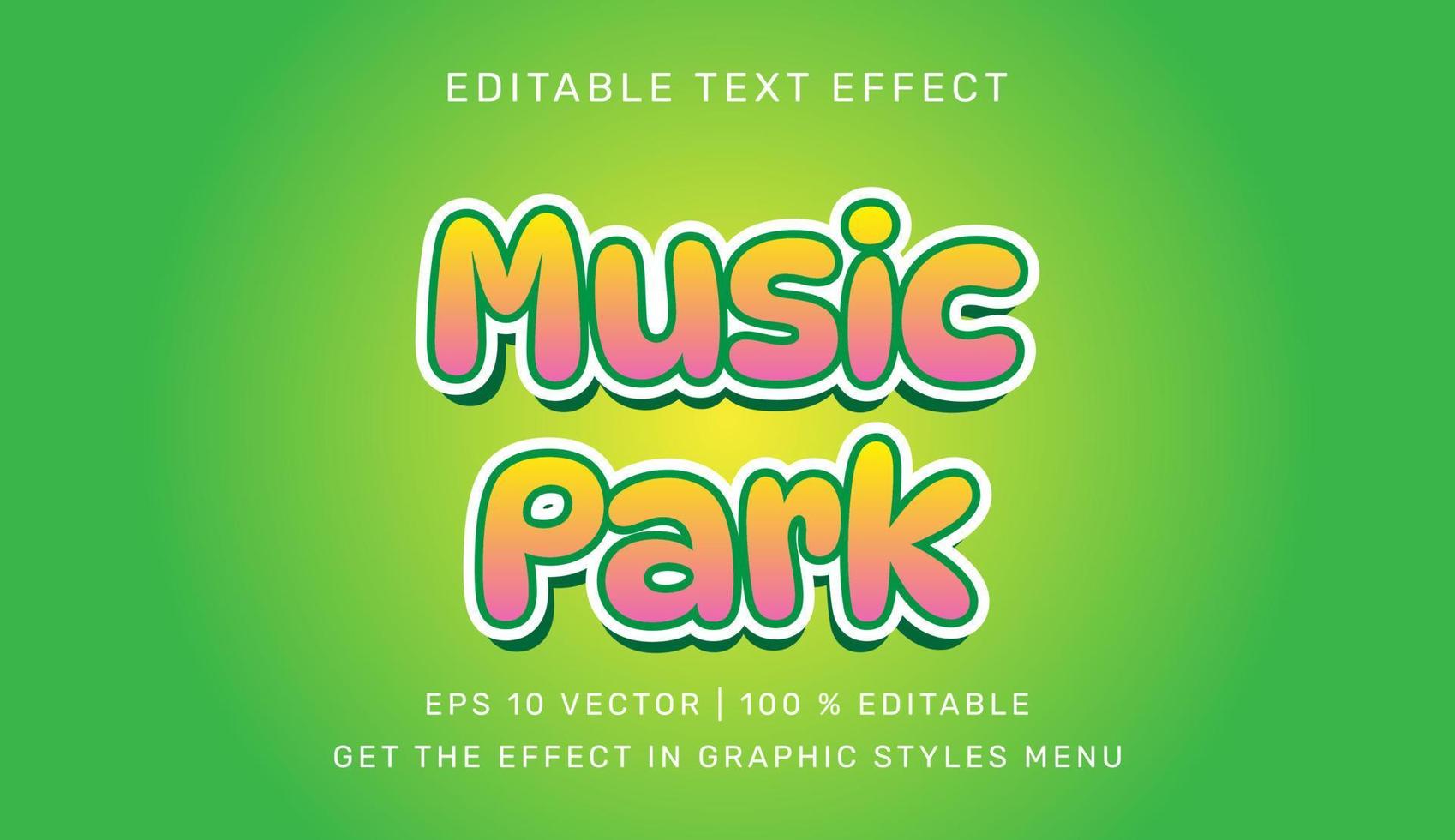 música parque 3d editável texto efeito modelo vetor