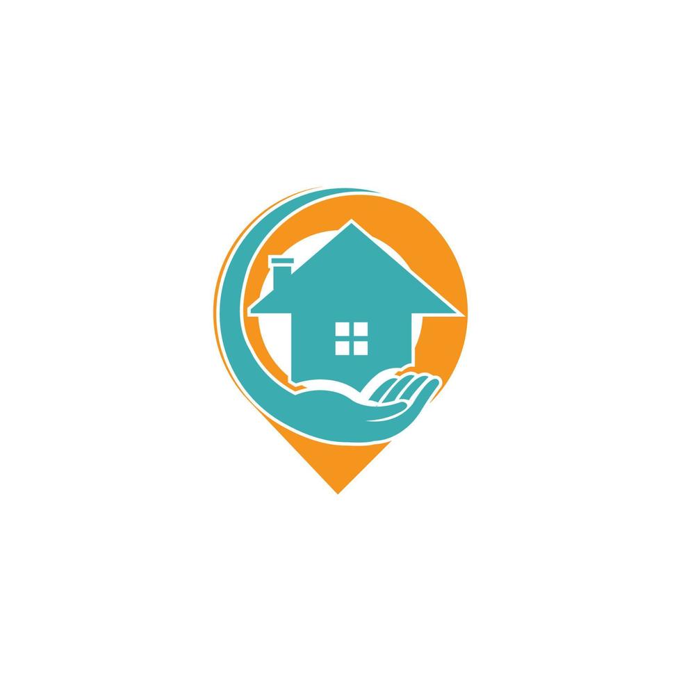 uma casa localização logotipo, casa localização, PIN casa logotipo vetor