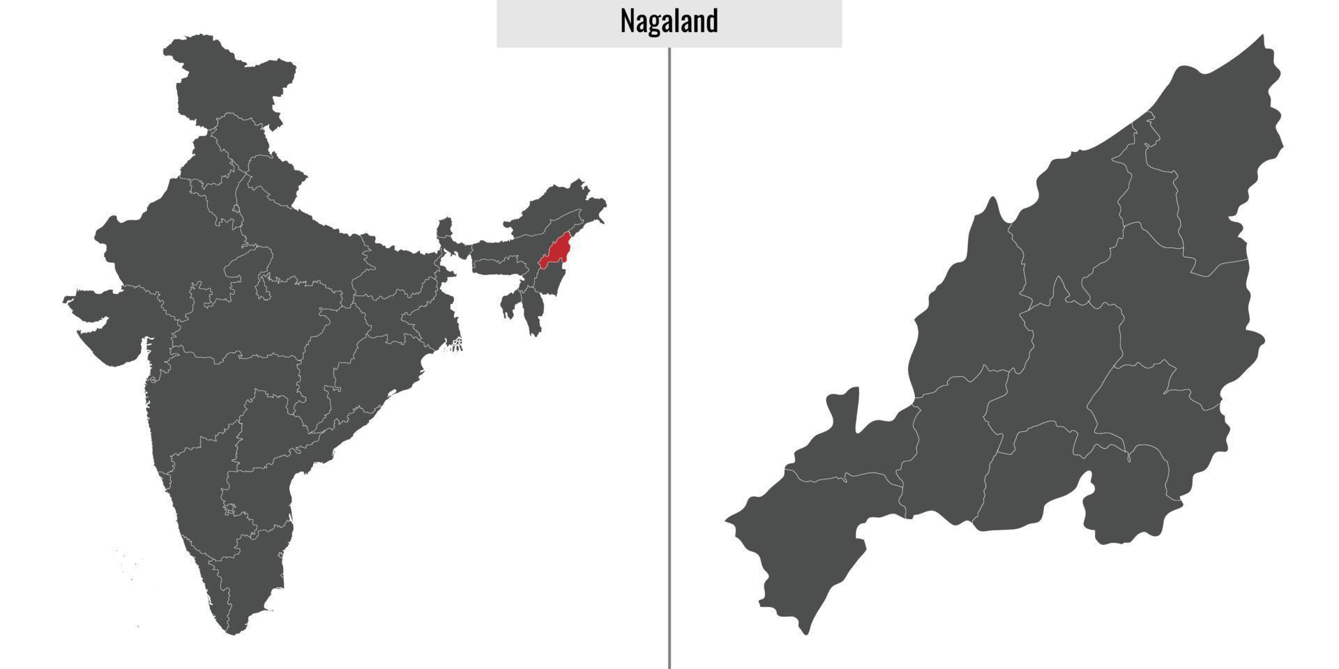 mapa Estado do Índia vetor