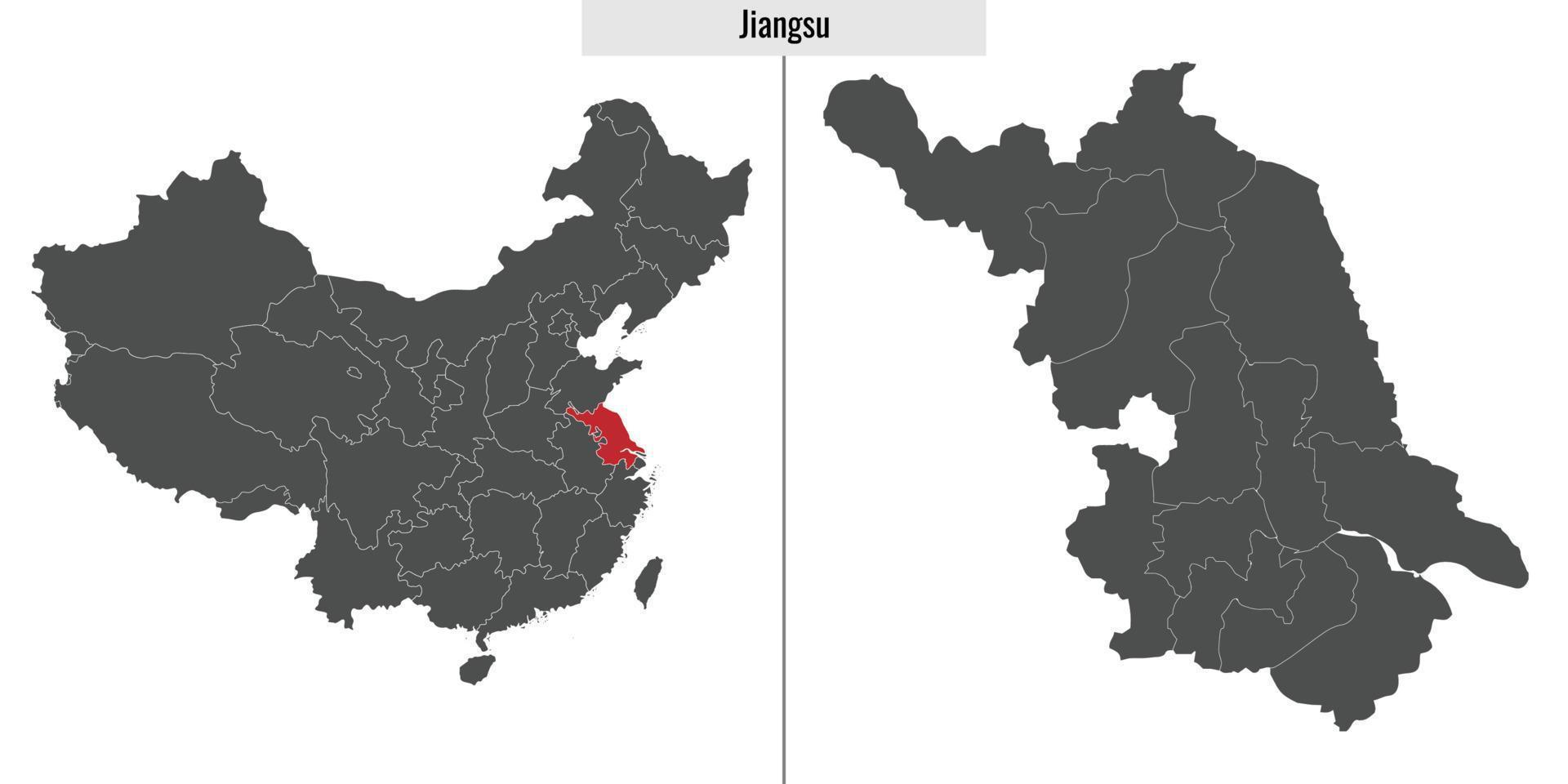 mapa da província da china vetor