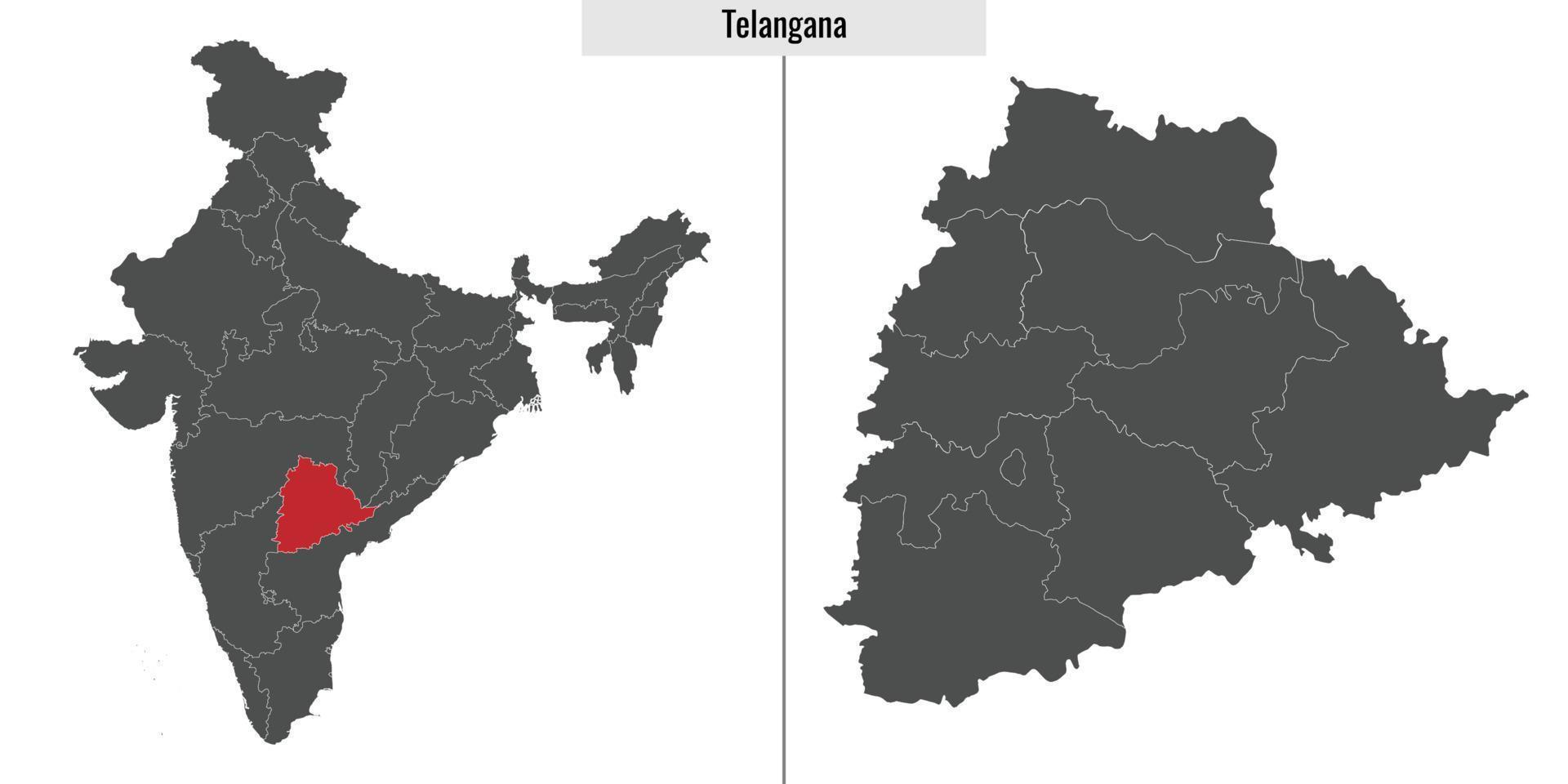 mapa Estado do Índia vetor