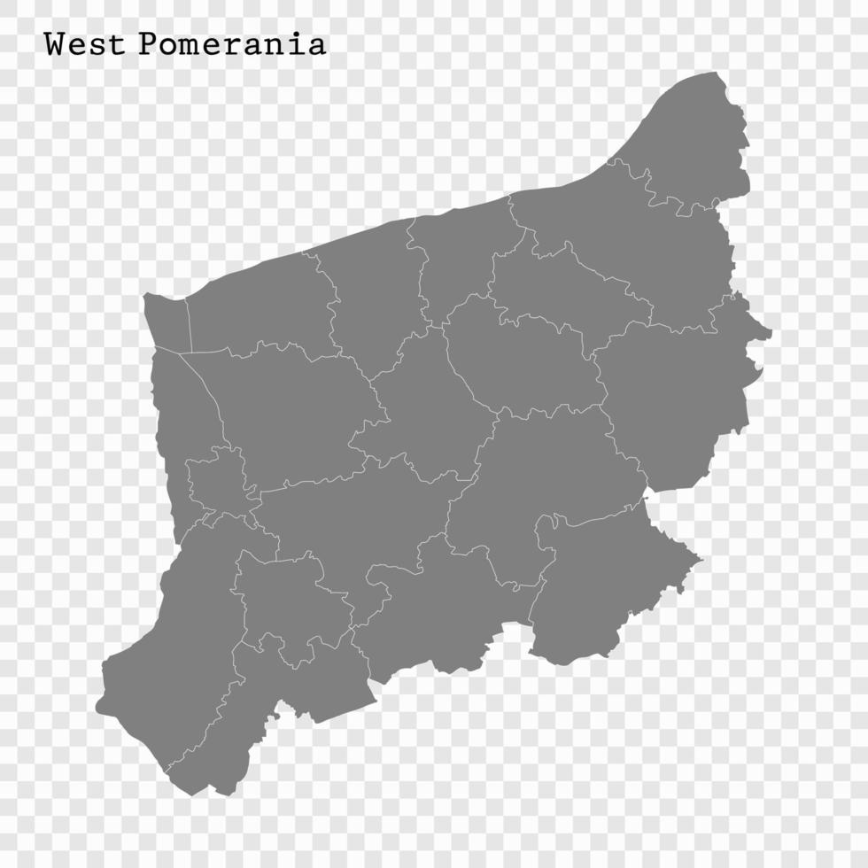 Alto qualidade mapa do voivodia do Polônia vetor