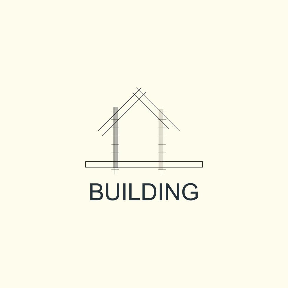 design de logotipo de apartamento imobiliário com estrutura de construção vetor