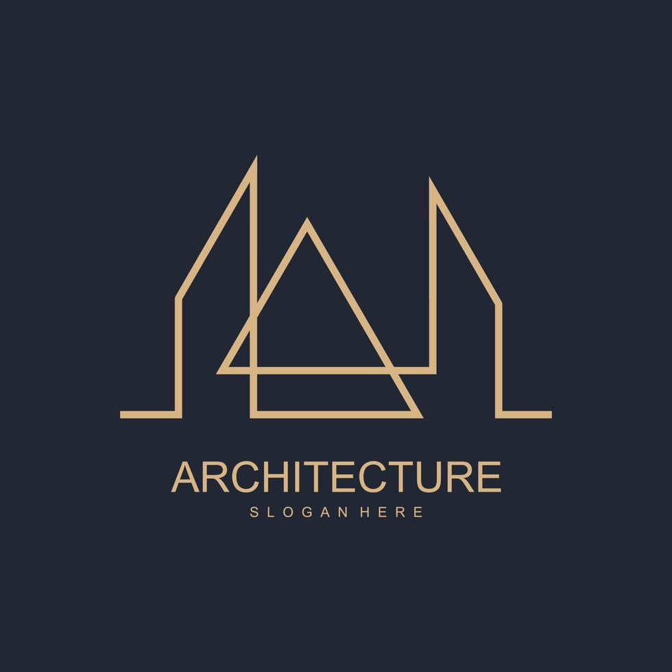 arquitetura real Estado logotipo elegante simples Projeto vetor