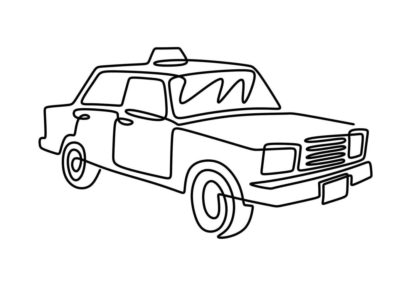 carro retrô em estilo de desenho de arte de linha contínua. carro sedan clássico isolado no fundo branco. automóvel vintage minimalista esboço linear preto estilo minimalista. ilustração vetorial vetor