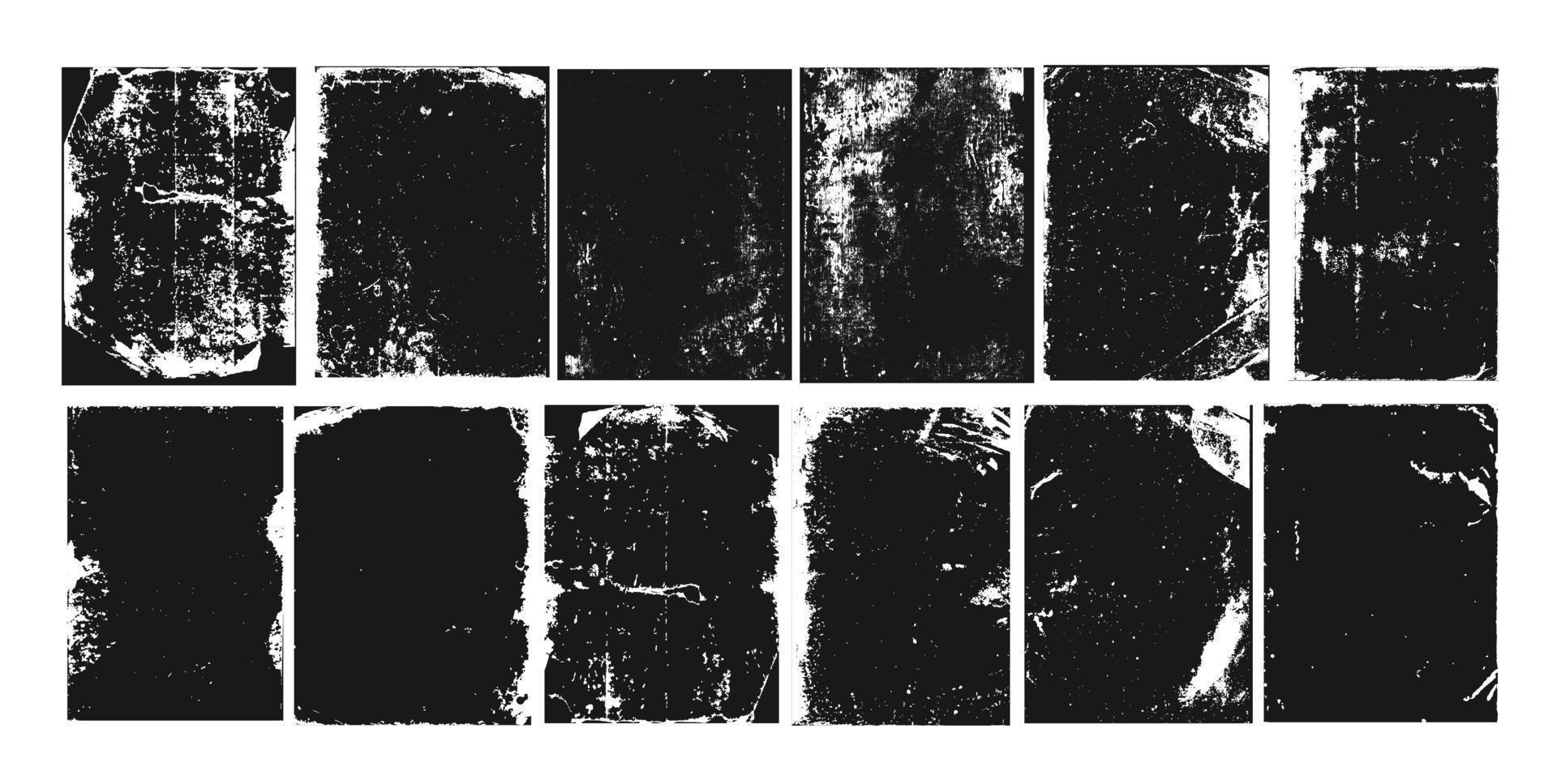 grunge textura barulho, abstrato Preto efeito definir, vetor ilustração. Sombrio sujo sobreposição projeto, tinta pintura fundo. pano de fundo texturizado grão coleção, isolado em branco respingo padronizar.