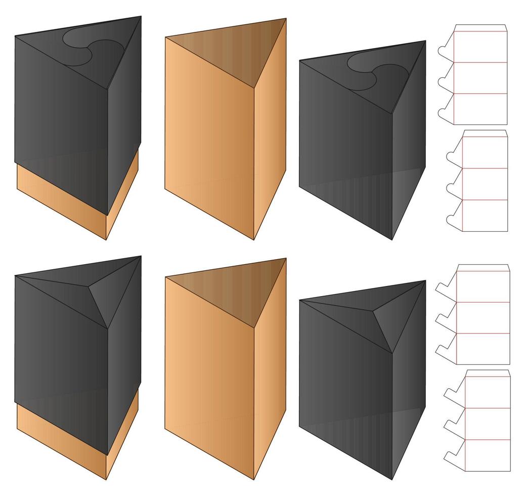 design de modelo cortado de embalagem de caixa. Maquete 3D vetor