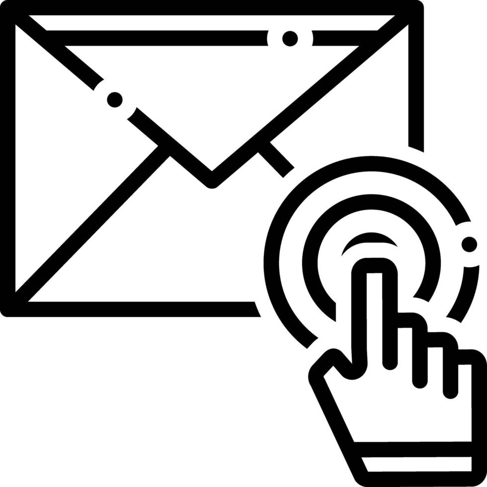 ícone de linha para assinatura de e-mail vetor