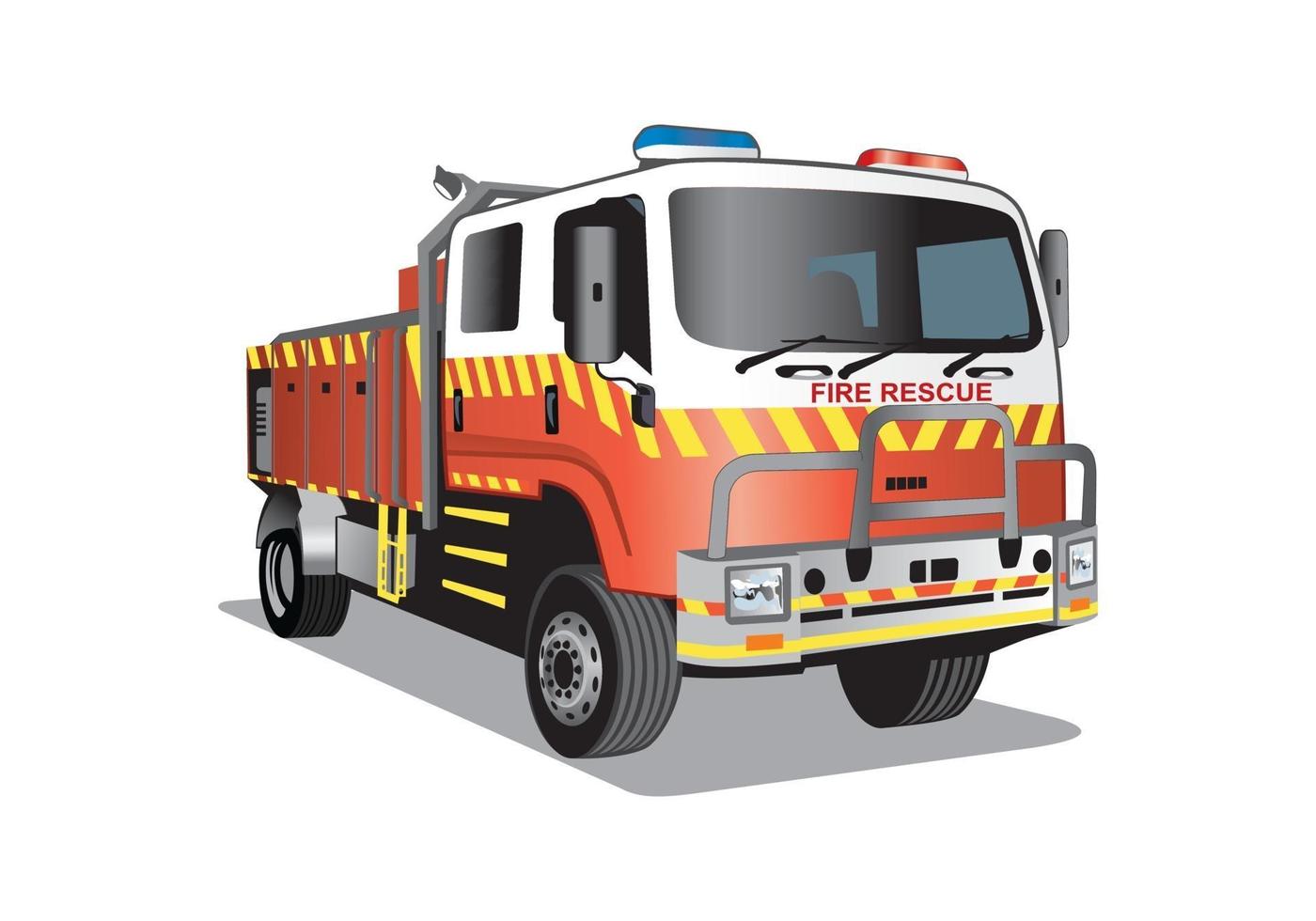 projeto de desenho animado de caminhão de resgate de incêndio vetor