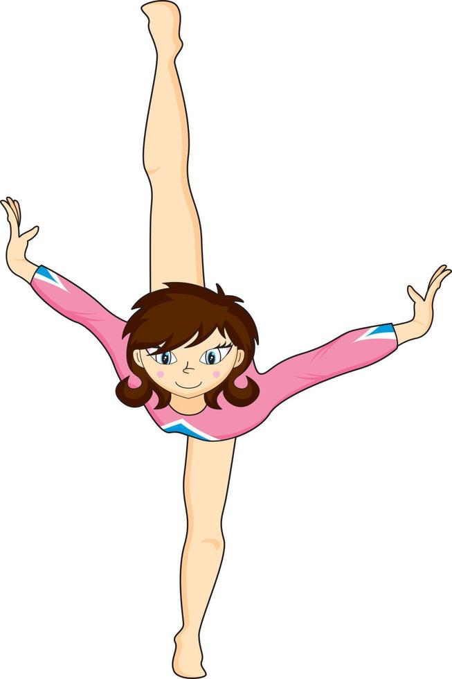 fofa desenho animado ginasta ginástica esporte e lazer ilustração vetor