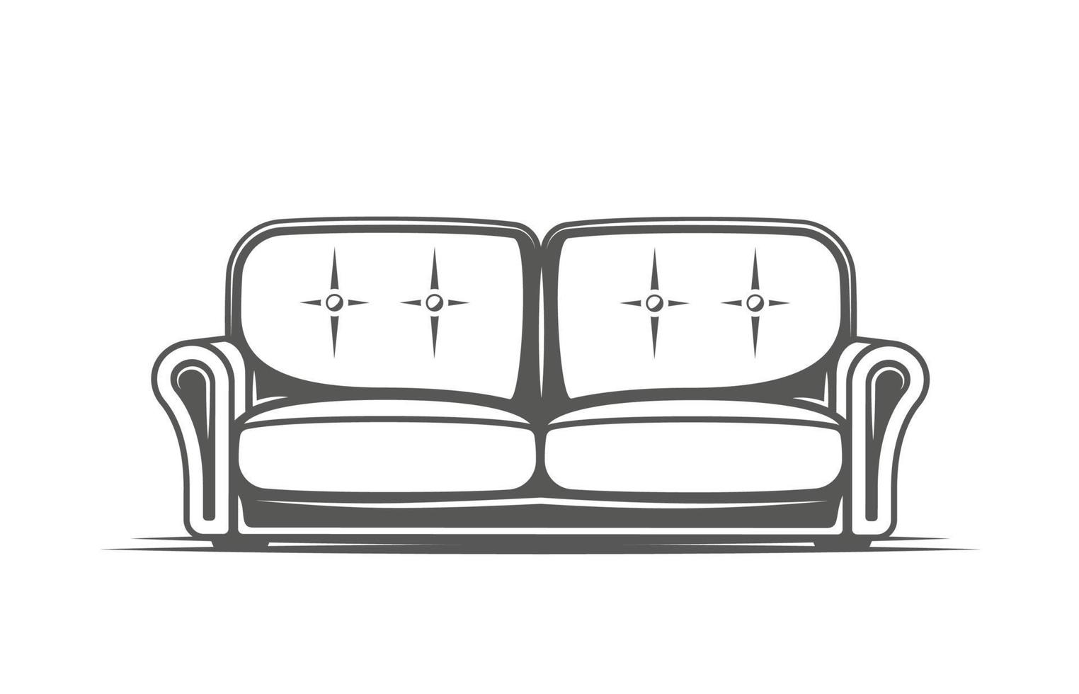sofá isolado no fundo branco vetor