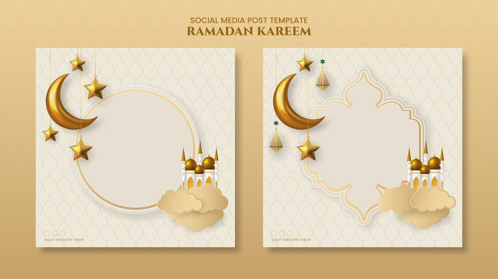 modelo de banner islâmico ramadan kareem vetor