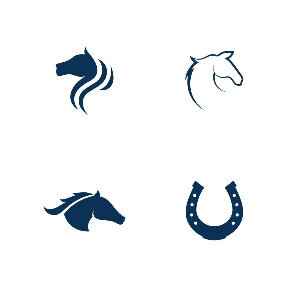 cavalo logotipo modelo ilustração vetorial design vetor