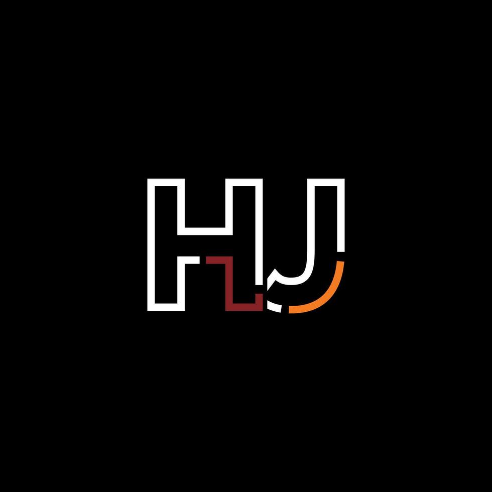abstrato carta hj logotipo Projeto com linha conexão para tecnologia e digital o negócio empresa. vetor