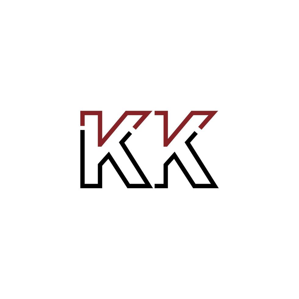 abstrato carta kk logotipo Projeto com linha conexão para tecnologia e digital o negócio empresa. vetor