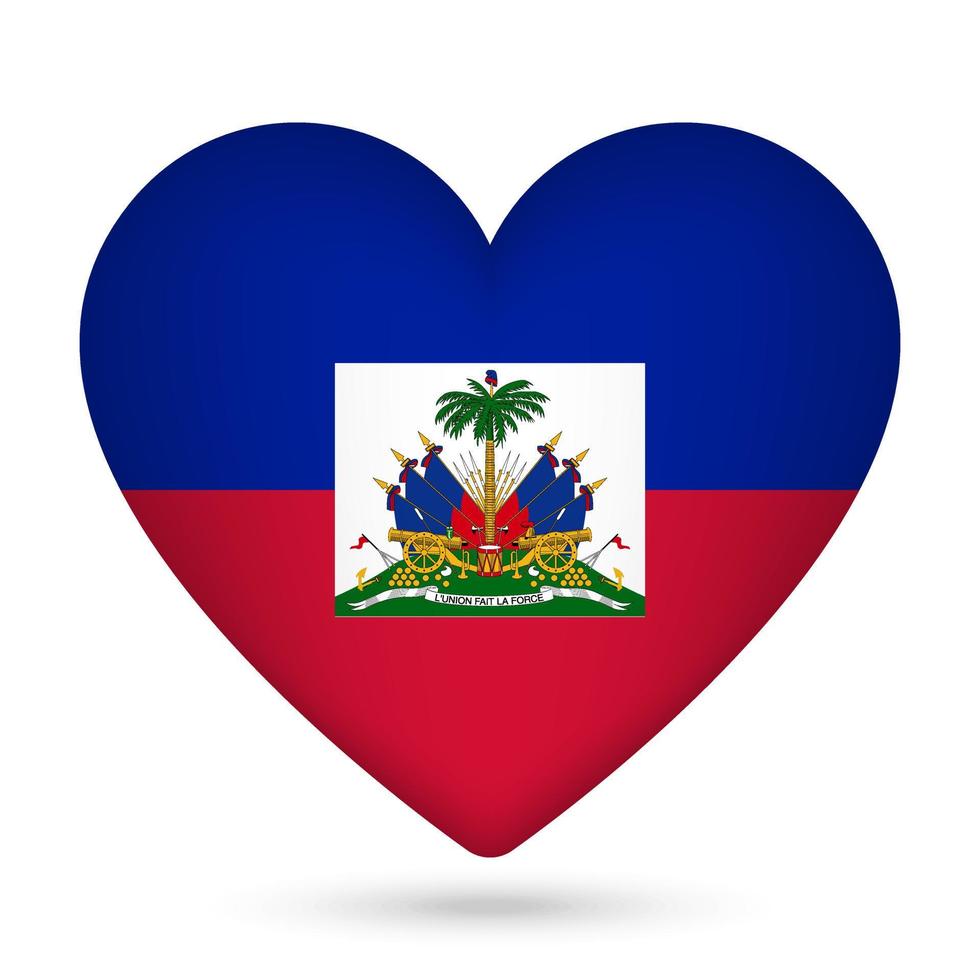 Haiti bandeira dentro coração forma. vetor ilustração.