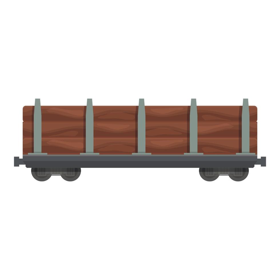 trem frete vagão madeira ícone desenho animado vetor. carga bens vetor