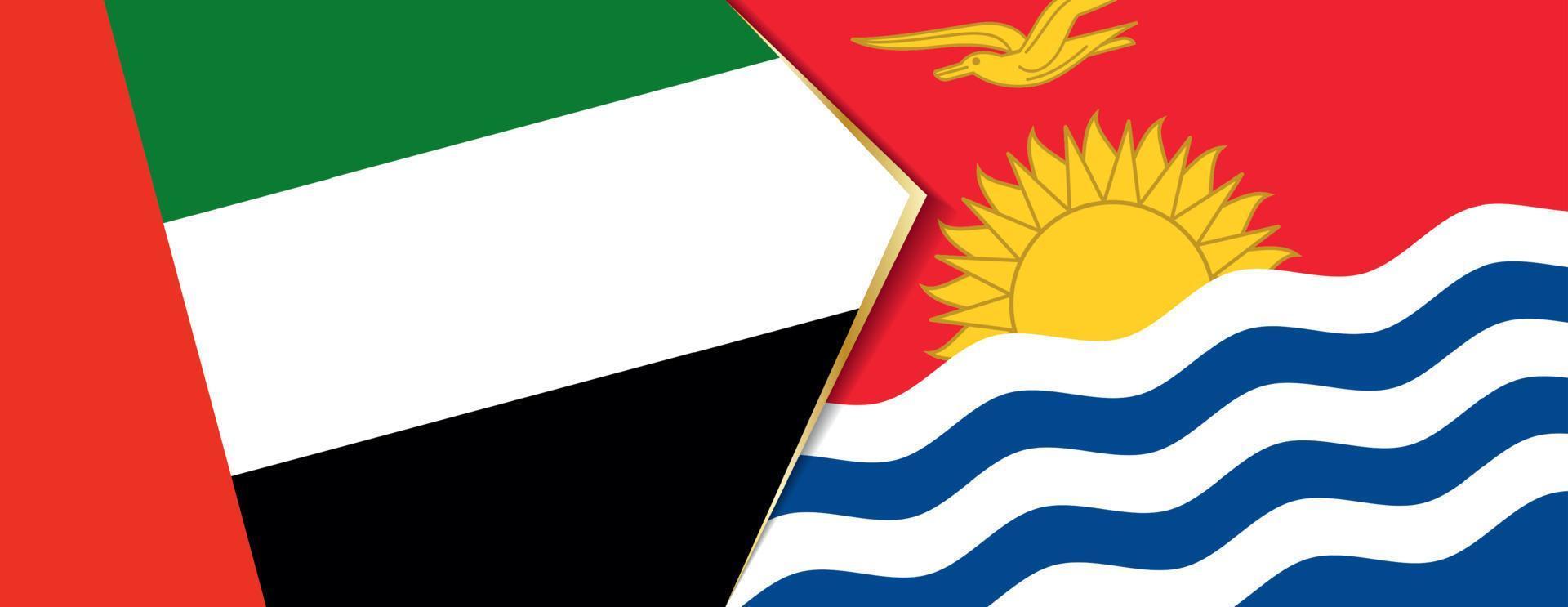 Unidos árabe Emirados e Kiribati bandeiras, dois vetor bandeiras.
