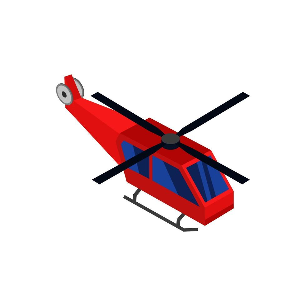 helicóptero isométrico no fundo vetor