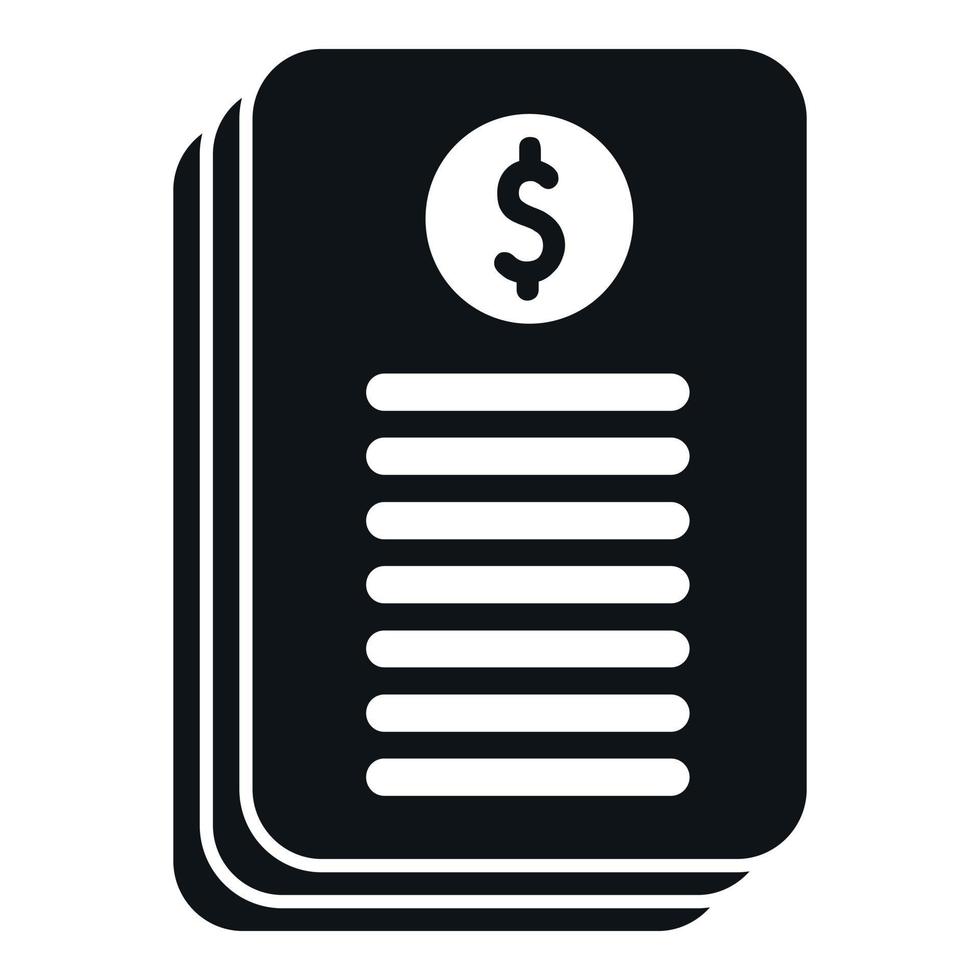 banco documento ícone simples vetor. dinheiro finança vetor