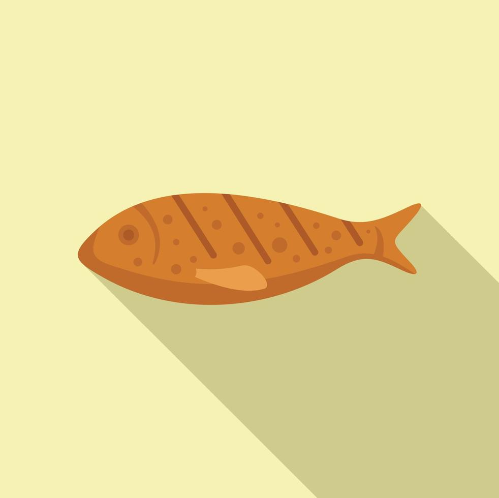 grelhado peixe ícone plano vetor. grade Comida vetor