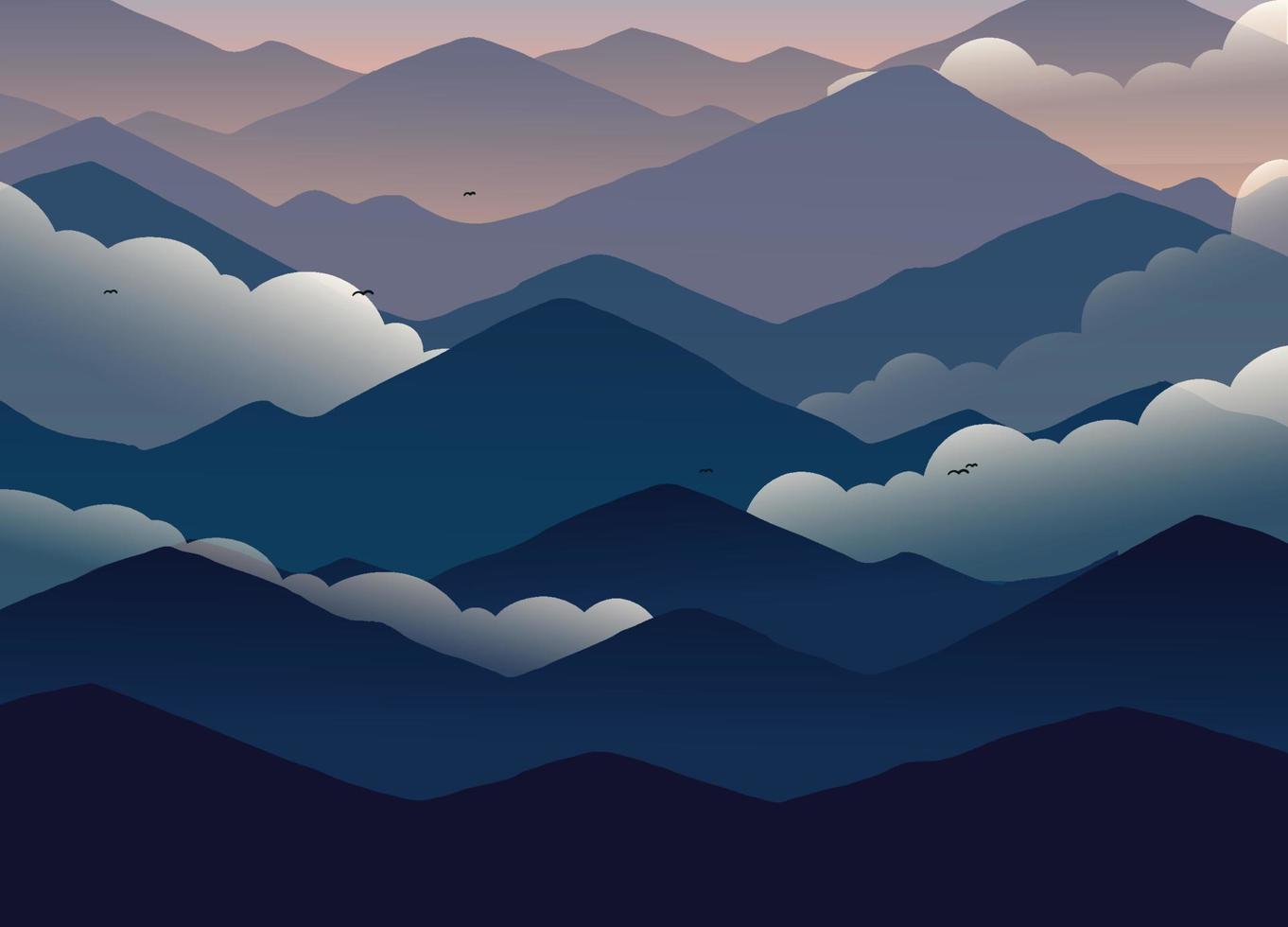 azul montanhas alcance panorama arte montanhas arte ilustração Projeto vetor