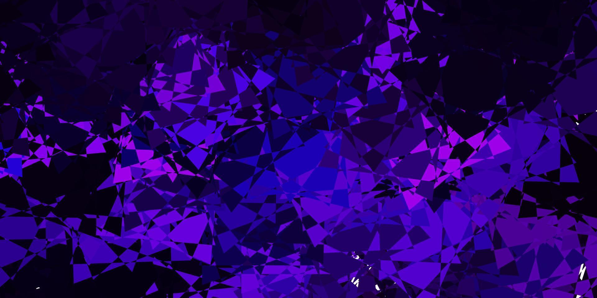 pano de fundo vector roxo, rosa escuro com triângulos, linhas.