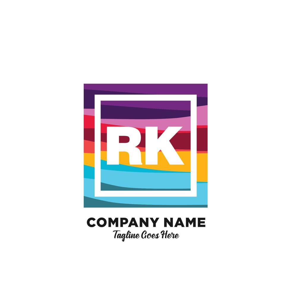 rk inicial logotipo com colorida modelo vetor. vetor