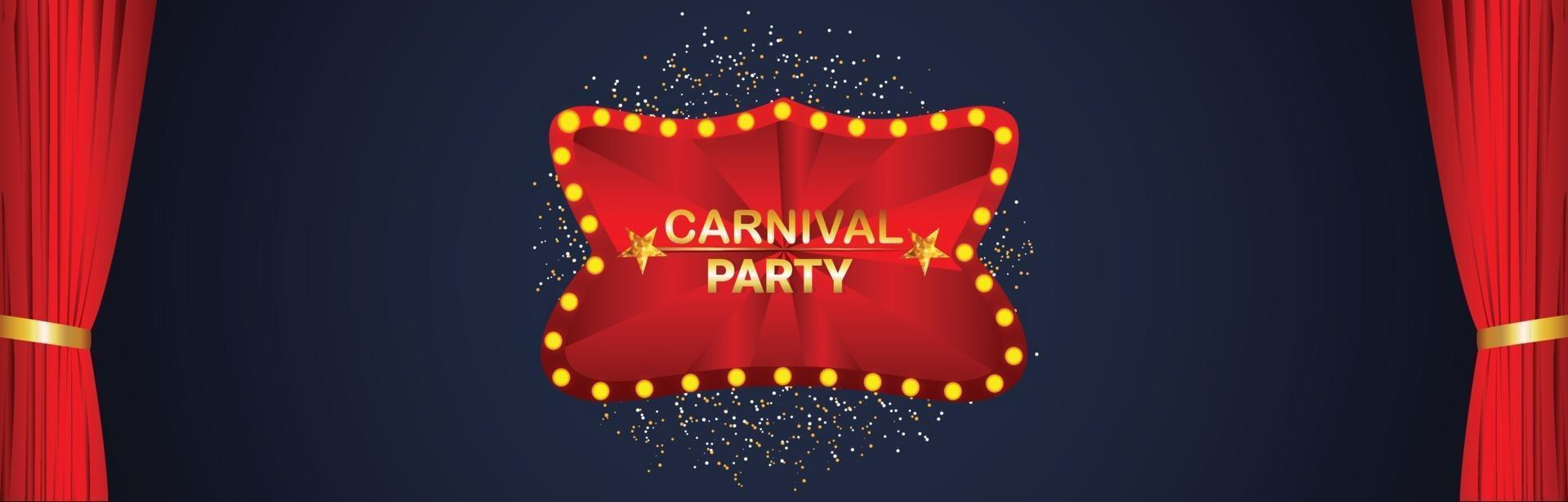 cartão de convite para festa de carnaval com tenda de circo vetor