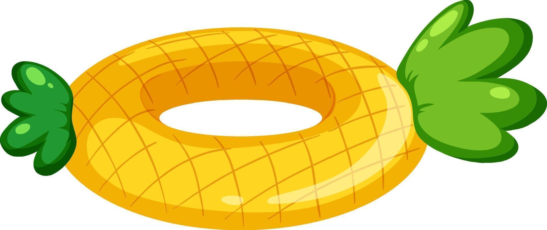 anel de natação com padrão de abacaxi isolado vetor