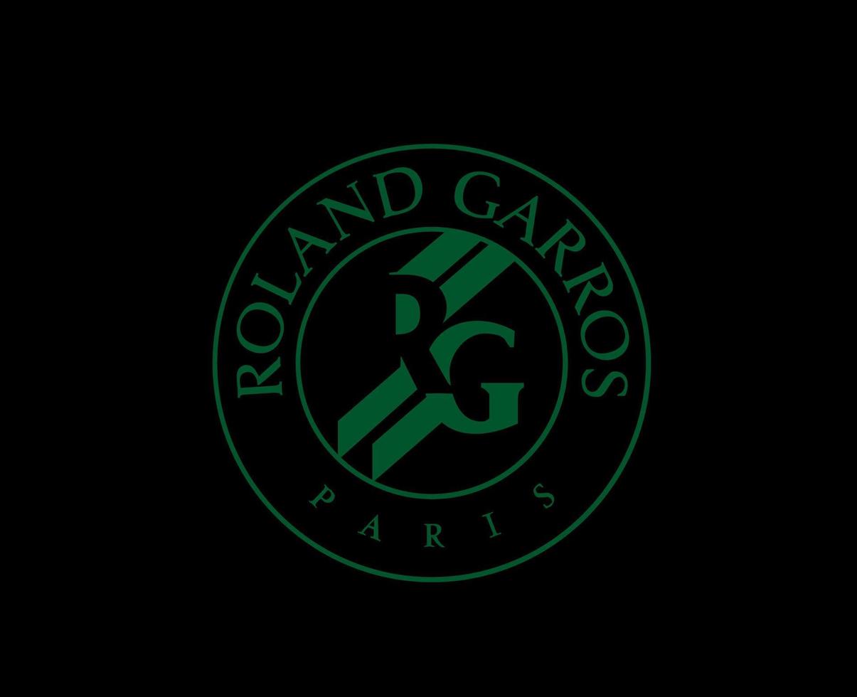roland garros torneio logotipo verde francês aberto tênis campeão símbolo Projeto vetor abstrato ilustração com Preto fundo