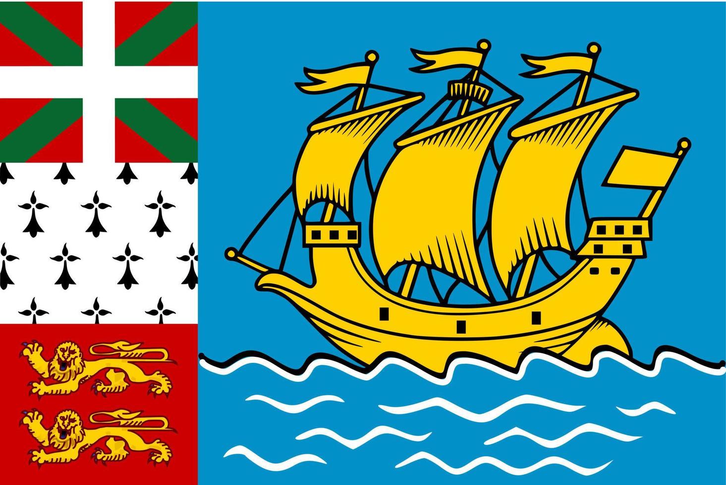 ilustração simples da bandeira de saint pierre e miquelon para o dia da independência ou eleição vetor