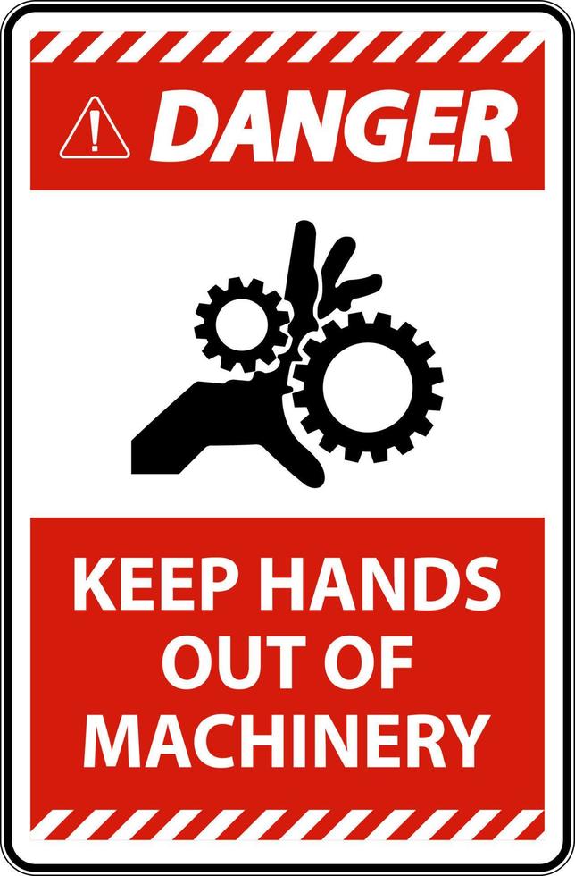 Perigo placa manter mãos Fora do maquinaria vetor