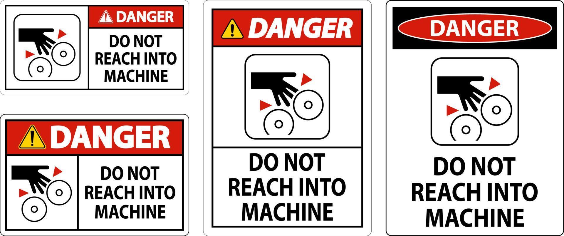 Perigo placa Faz não alcance para dentro máquina vetor