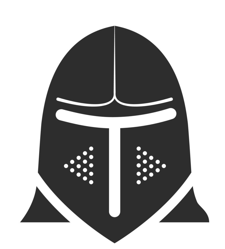 capacete do cavaleiro ou guerreiro, batalha equipamento vetor