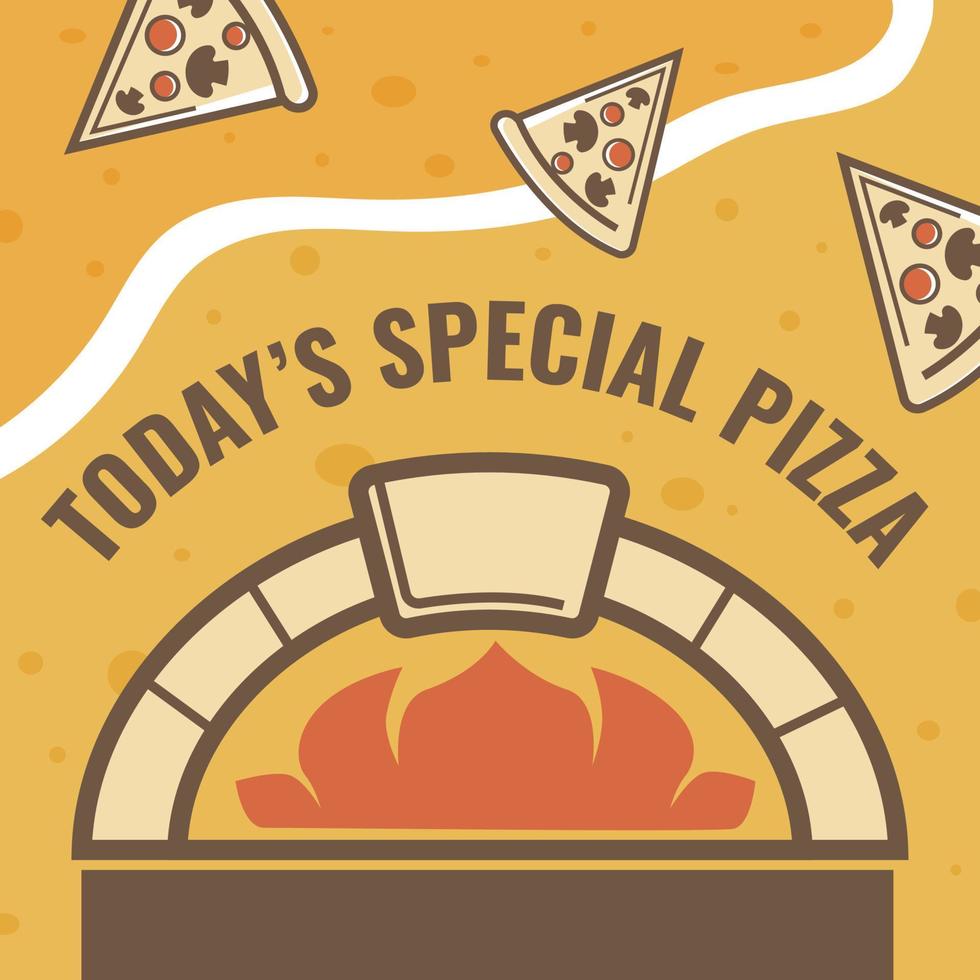 hoje especial pizza dentro pizzaria casa promoção vetor