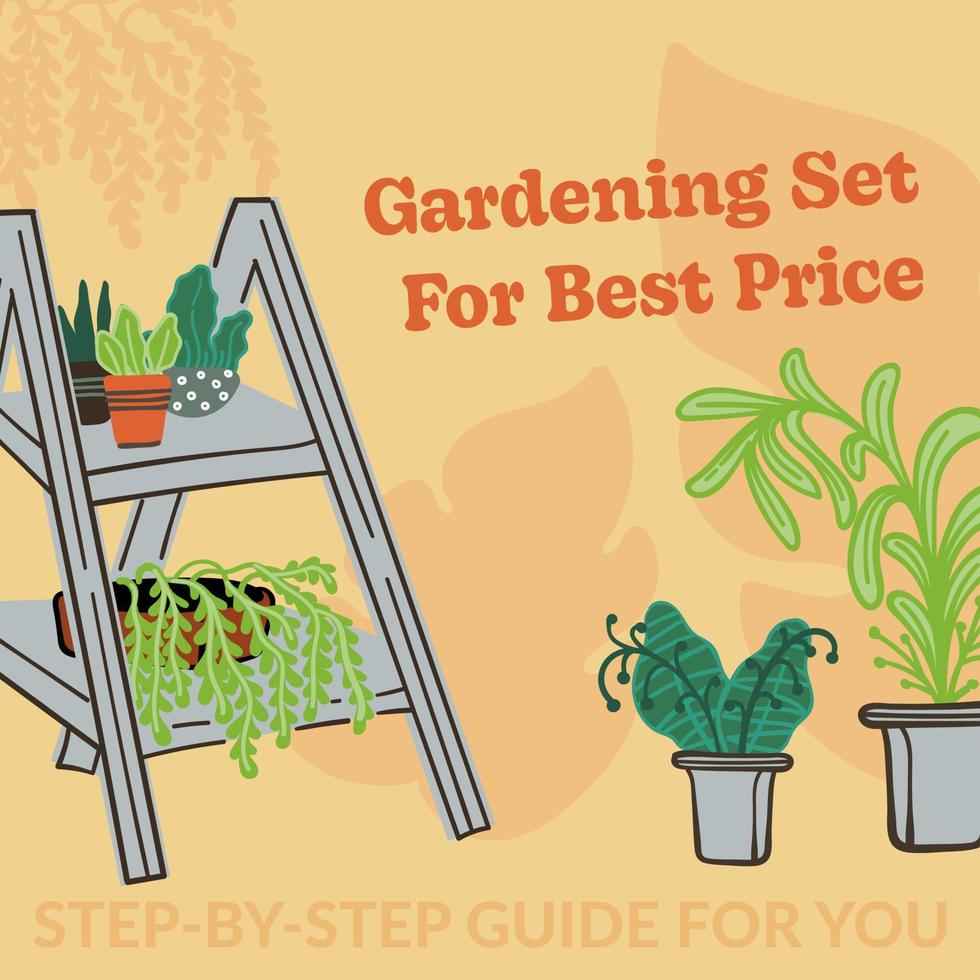 jardinagem conjunto para melhor preço, promocional bandeira vetor
