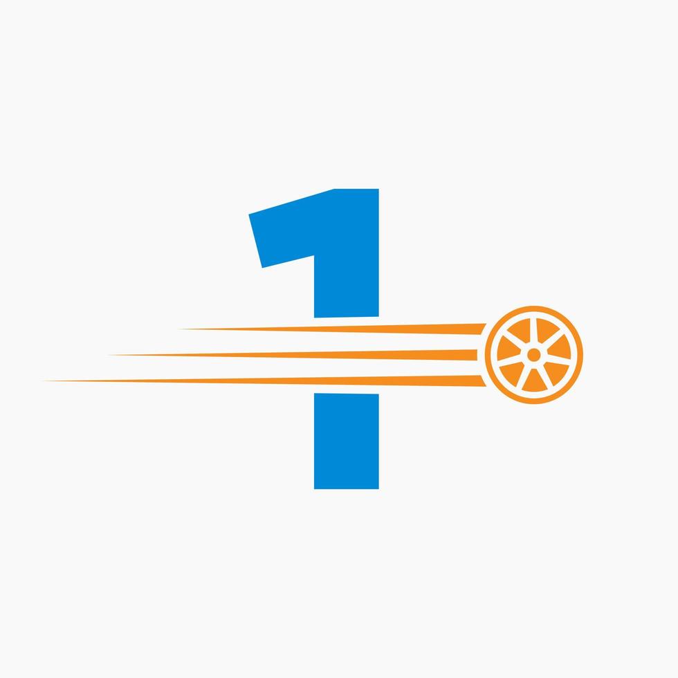 esporte carro carta 1 automotivo logotipo conceito com transporte pneu ícone vetor