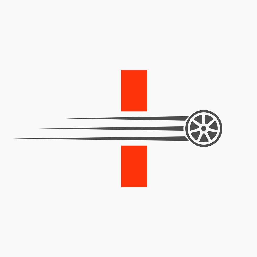 esporte carro carta Eu automotivo logotipo conceito com transporte pneu ícone vetor