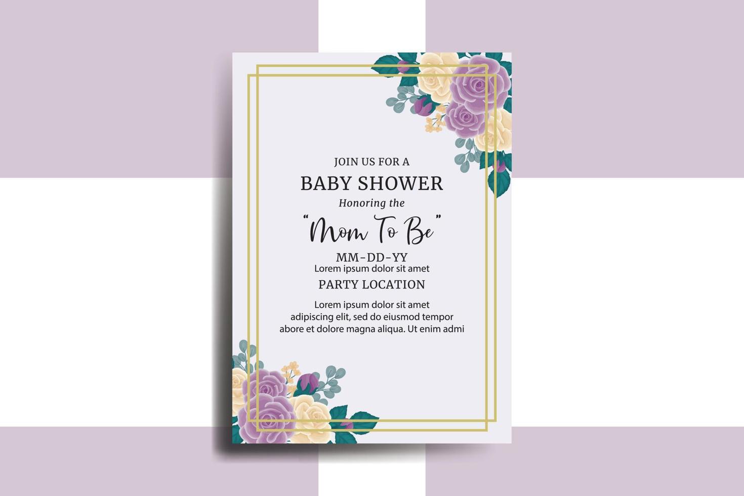 bebê chuveiro cumprimento cartão rosa flor Projeto modelo vetor