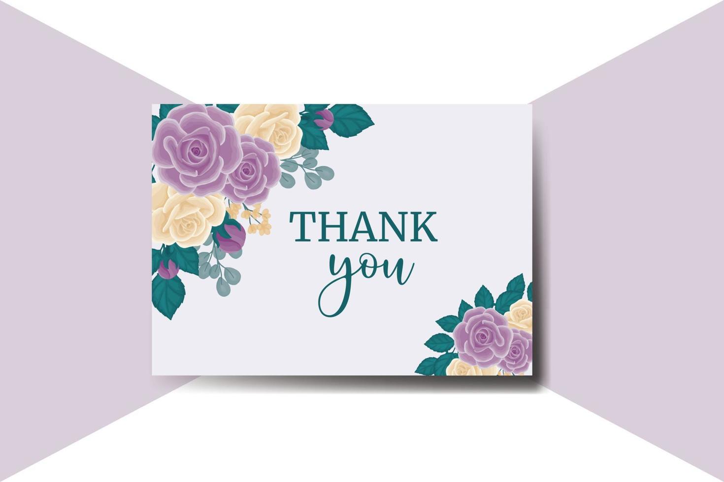 obrigado você cartão cumprimento cartão rosa flor Projeto modelo vetor