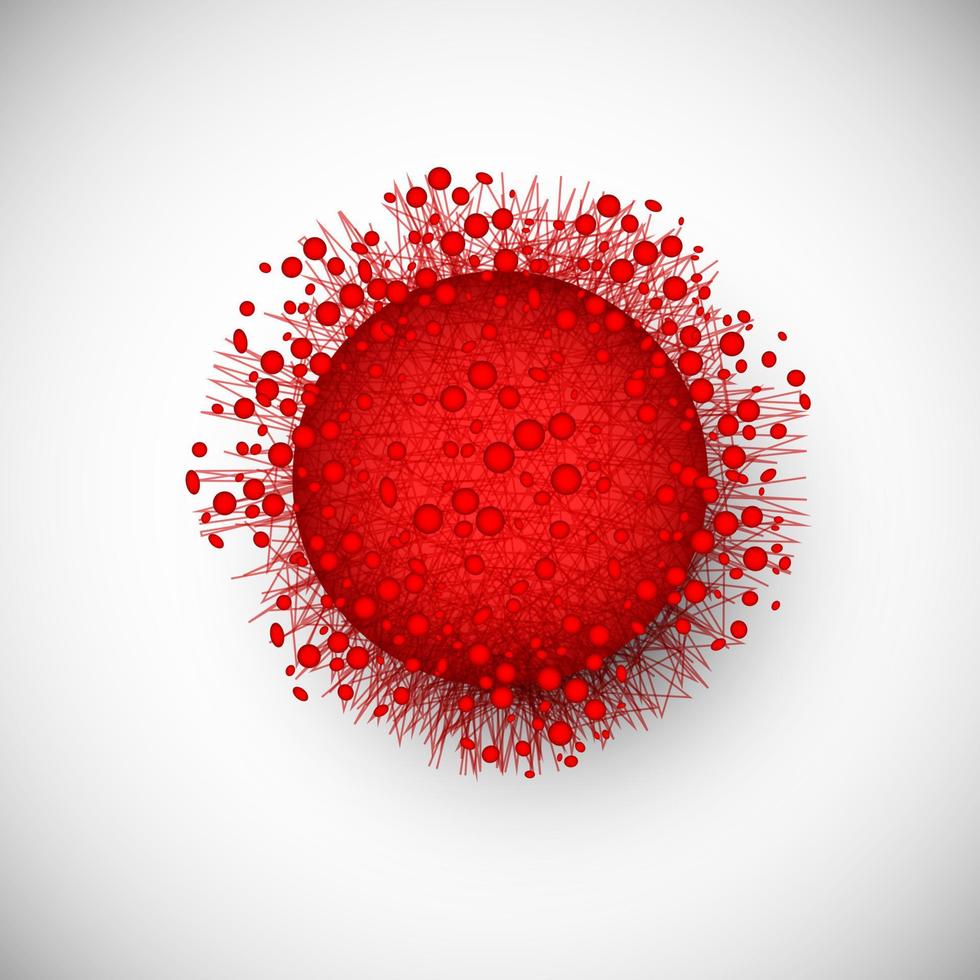 vermelho símbolo corona vírus infecção. remédio Atenção pandemia epidemia e quarentena. perigoso doença sintomas. vetor ilustração