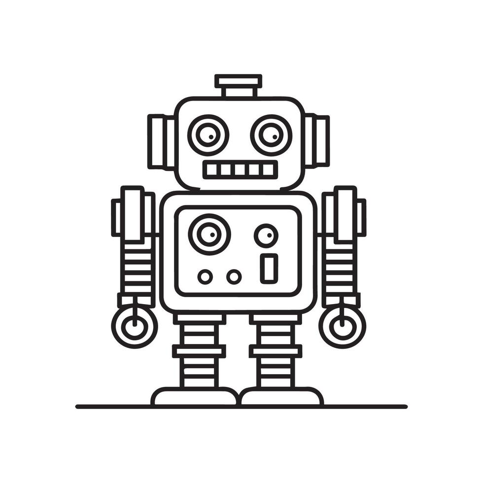 robô esboço ícone vetor, generativo ai vetor