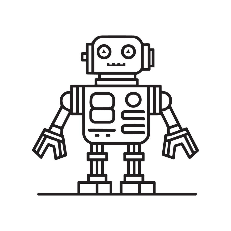 robô esboço ícone vetor, generativo ai vetor