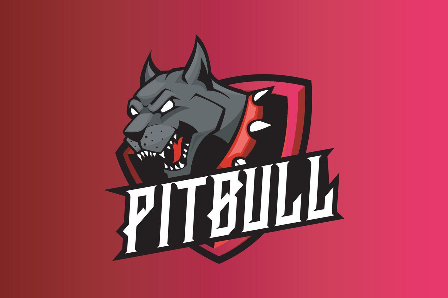 pitbull mascote logotipo para esport equipe ilustração vetor