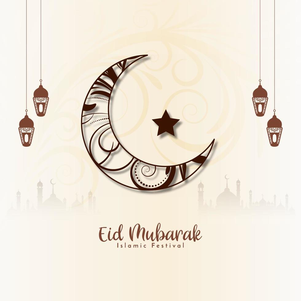 eid Mubarak islâmico festival lindo cumprimento fundo Projeto vetor