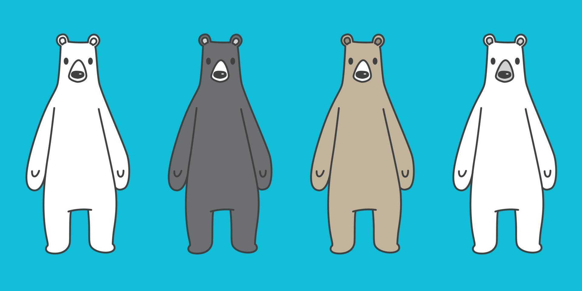 Urso vetor polar Urso ícone logotipo procriar ilustração personagem desenho animado rabisco