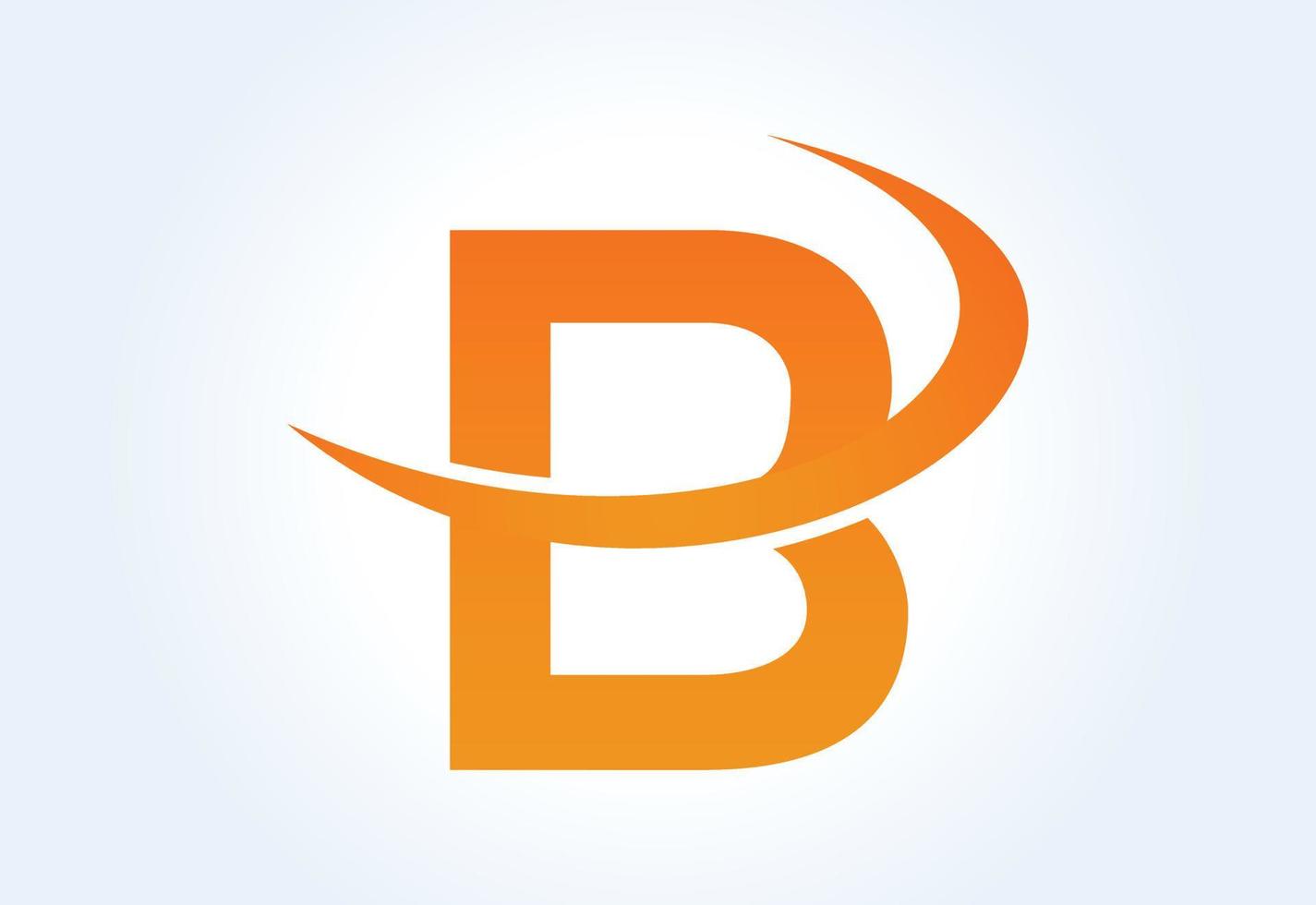 gradiente b carta logotipo Projeto com swoosh, vetor ilustração