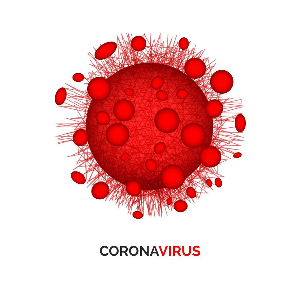 vermelho símbolo corona vírus infecção. remédio aviso. perigoso doença sintomas. vetor ilustração